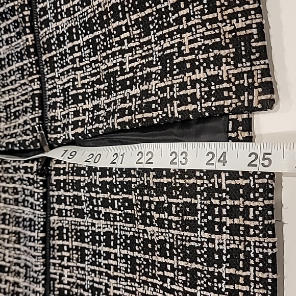 Nipon Boutique Tweed Open Front Modern Jacket Black Cream 18W - Picture 14 of 15